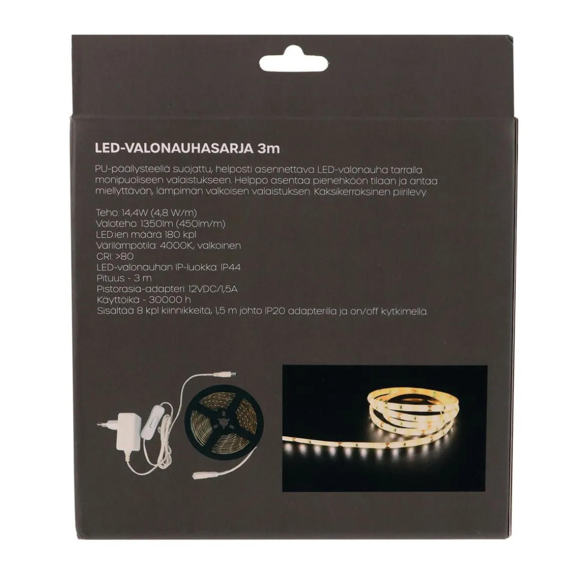 LED ENERGIE VALONAUHASARJA 3M 14,4W 1350LM 4000K IP20/IP44