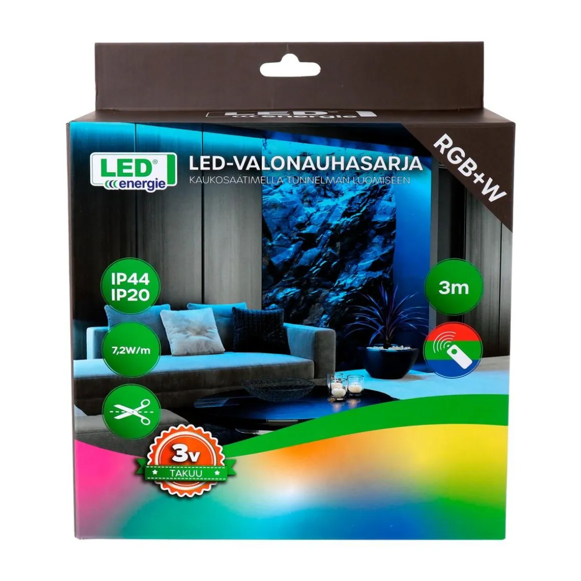 LED ENERGIE VALONAUHASARJA RGB+W 21,6W 3M