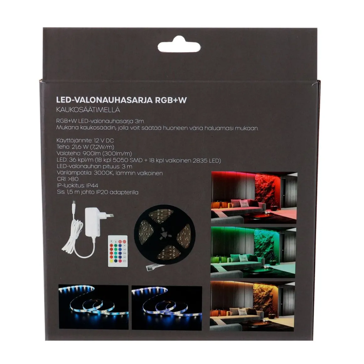 LED ENERGIE VALONAUHASARJA RGB+W 21,6W 3M