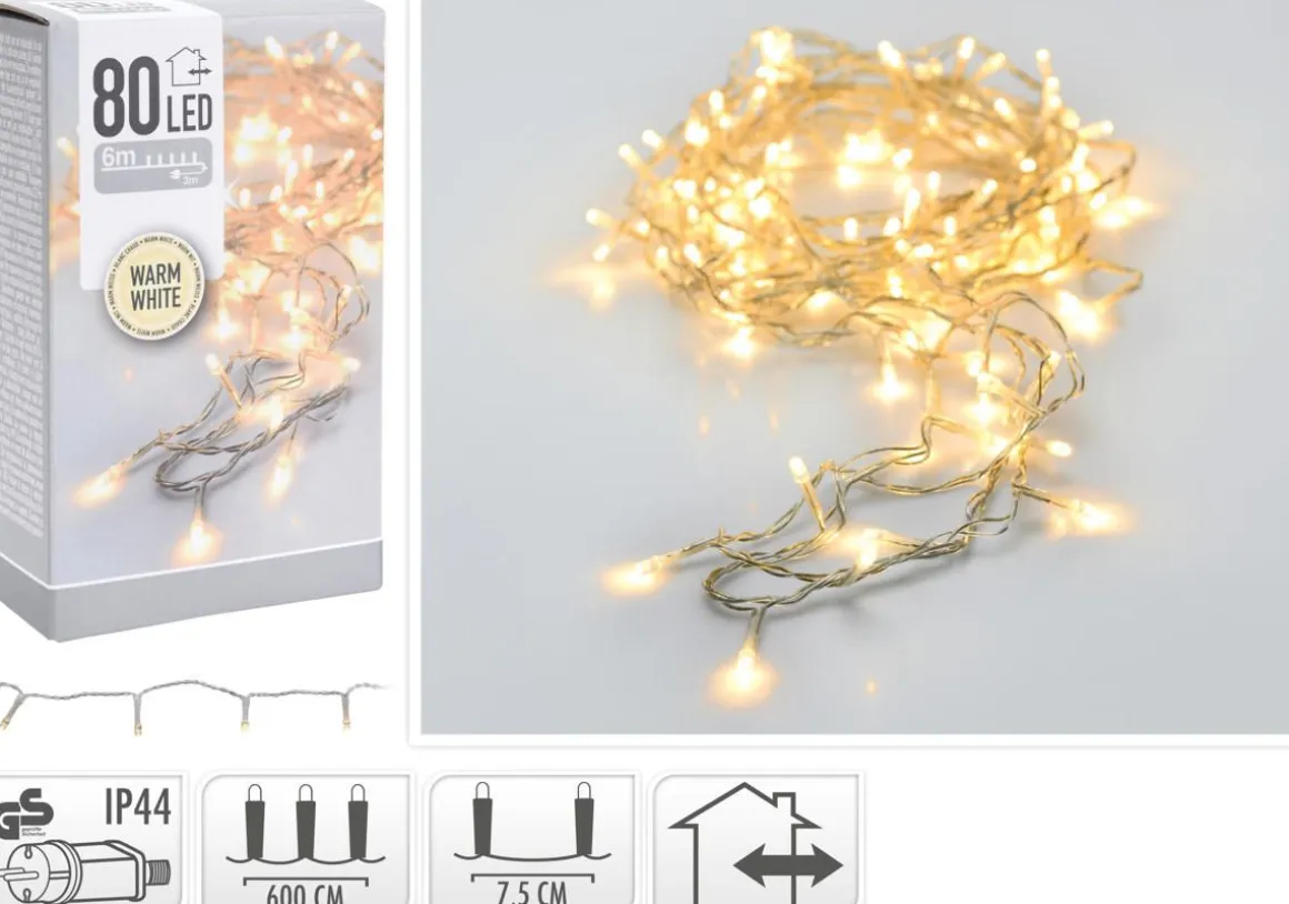 LED 80 PERUSVALOSARJA LÄMMIN VALKOINEN, VAALEA JOHTO, SISÄ- JA