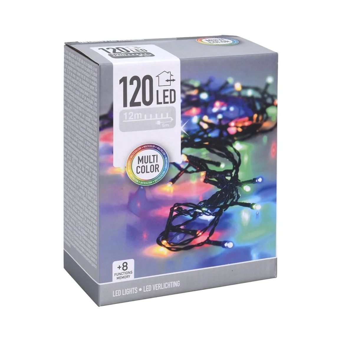 LED 120 PERUSVALOSARJA MULTICOLOUR, TUMMA JOHTO, ULKO- JA