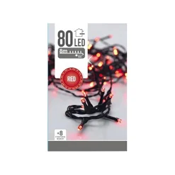 LED 80 PERUSVALOSARJA PUNAINEN, TUMMA JOHTO, ULKO- JA SISÄKÄYTT