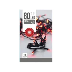 LED 80 PERUSVALOSARJA PUNAINEN, TUMMA JOHTO, ULKO- JA SISÄKÄYTT