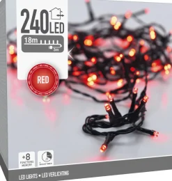 LED 240 PERUSVALOSARJA PUNAINEN, TUMMA JOHTO, ULKO- JA SISÄKÄYT