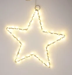 LED TÄHTI IKKUNAAN 30CM HOPEA