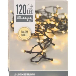 LED 120 VALOSARJA LÄMMIN VALKOINEN, VIHREÄ JOHTO, SISÄ- JA U