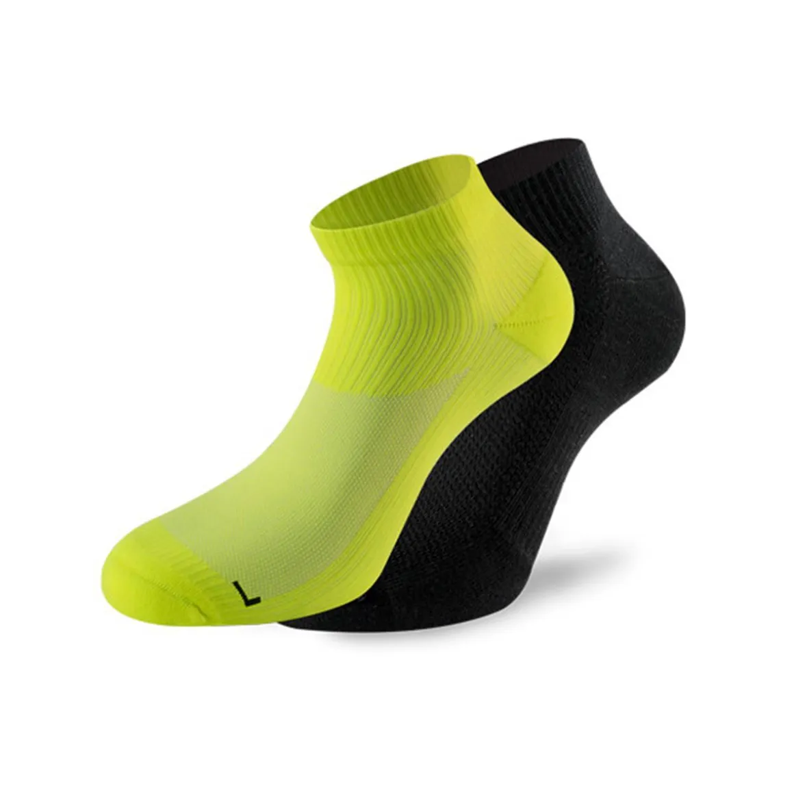 LENZ RUNNING 3.0 SUKKA 2-PACK NEONKELTAINEN /MUSTA 35-38
