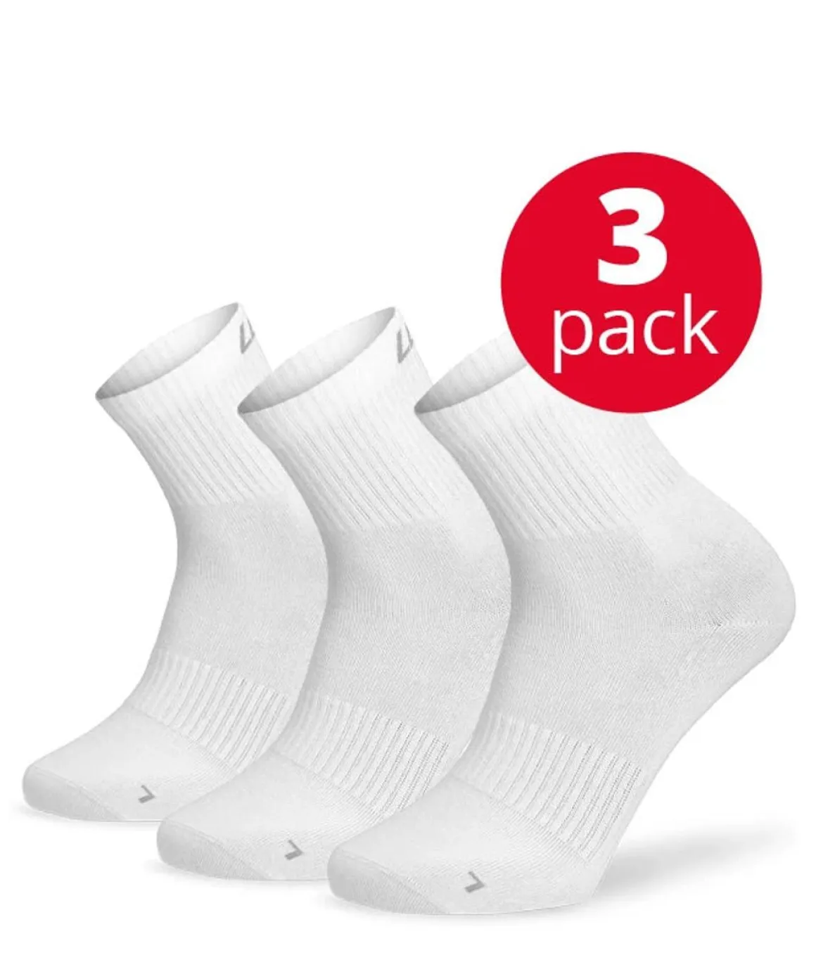 LENZ SPORTS LOW SUKKA 3-PACK VALKOINEN 35-38