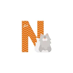 LETTER N NORWEGIAN FOREST CAT