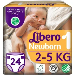 LIBERO NEWBORN TEIPPIVAIPPA KOKO 1 2-5 KG 24 KPL