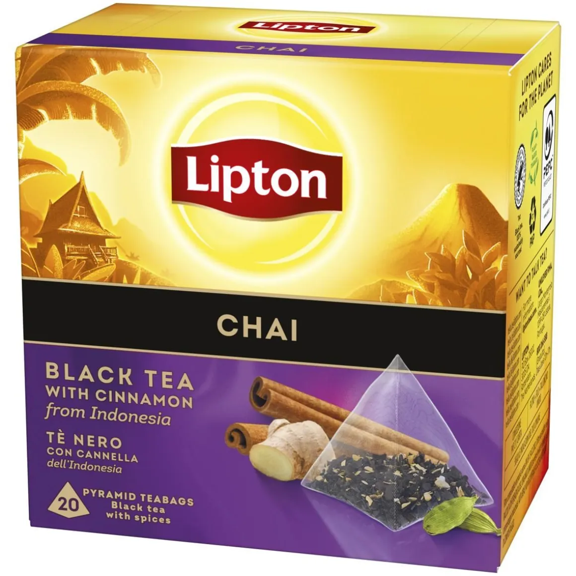 LIPTON CHAI PYRAMIDI MUSTA TEE 20PS 408 G