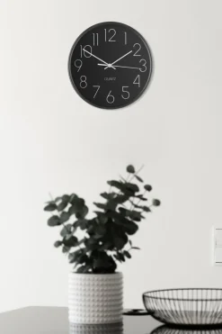 4LIVING SEINÄKELLO HOUR MUSTA 25 CM
