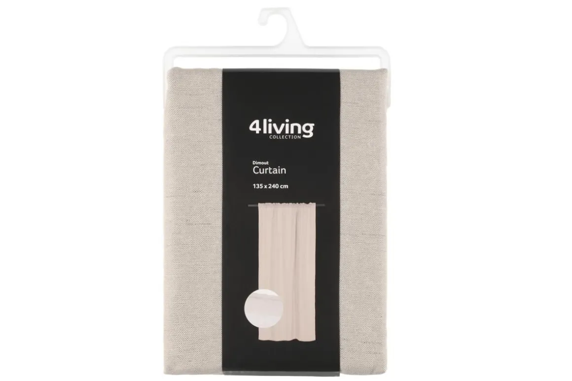 4LIVING PIMENTÄVÄ SIVUVERHO MOONA 135X240 VAALEA PELLAVA