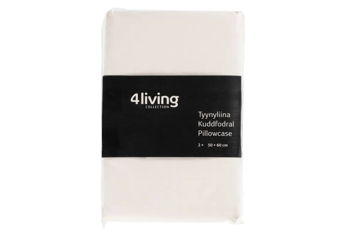 4LIVING TYYNYLIINA ELLA 2 KPL 50X60 CM VALKOINEN