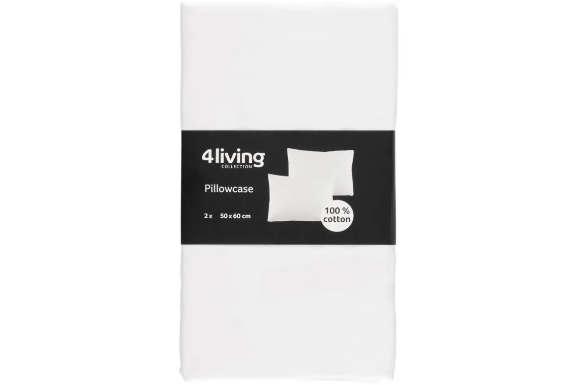 4LIVING TYYNYLIINA ELLA 2 KPL 50X60 CM VALKOINEN