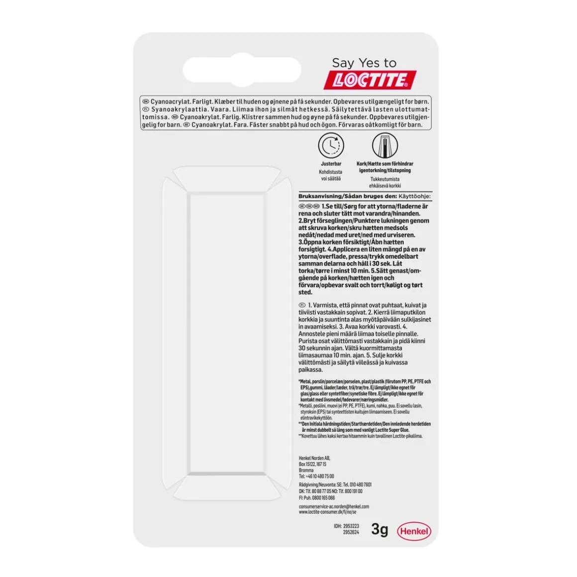 LOCTITE PIKALIIMA SUPER GLUE PURE GEL 3 G