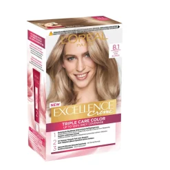 LOREAL EXCELLENCE CREME 8.1 LIGHT ASH BLONDE KESKIVAALEA TUHKA