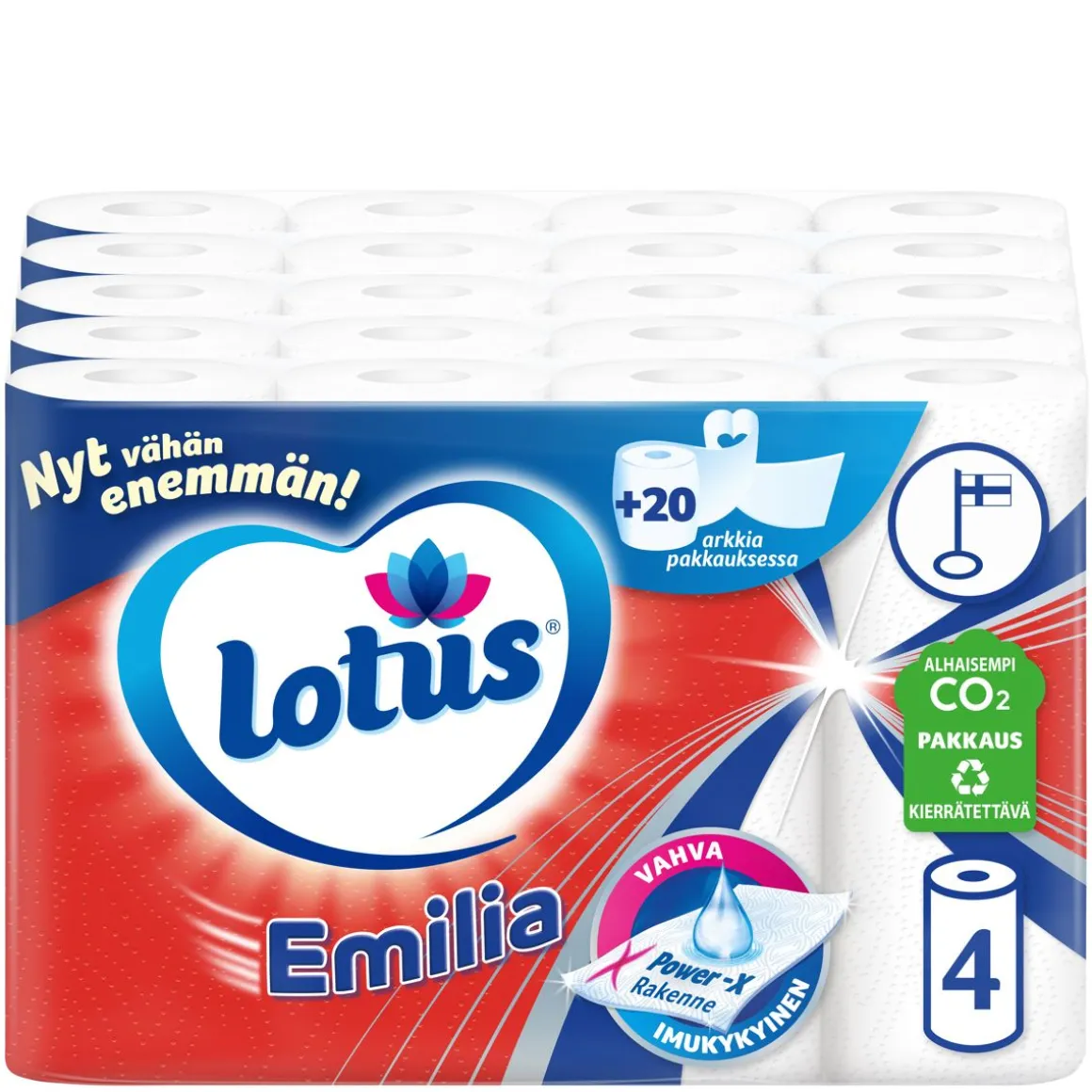 LOTUS EMILIA 4RLL VALKOINEN SÄKKI 4/20RLL