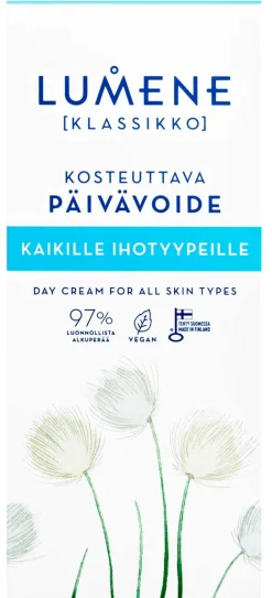 LUMENE KLASSIKKO KOSTEUTTAVA PÄIVÄVOIDE - KAIKILLE IHOTYYPEILLE