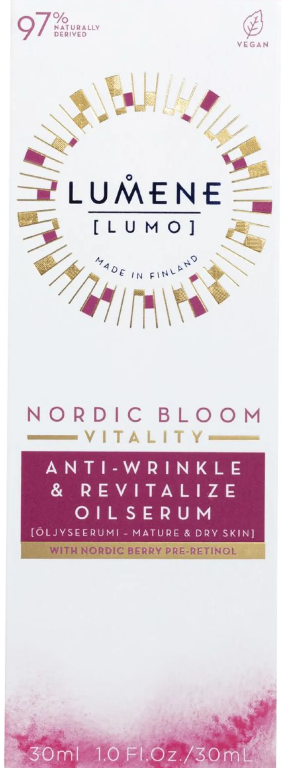 LUMENE LUMO VITALITY SILOTTAVA&ELVYTTÄVÄ ÖLJYSEERUMI 30