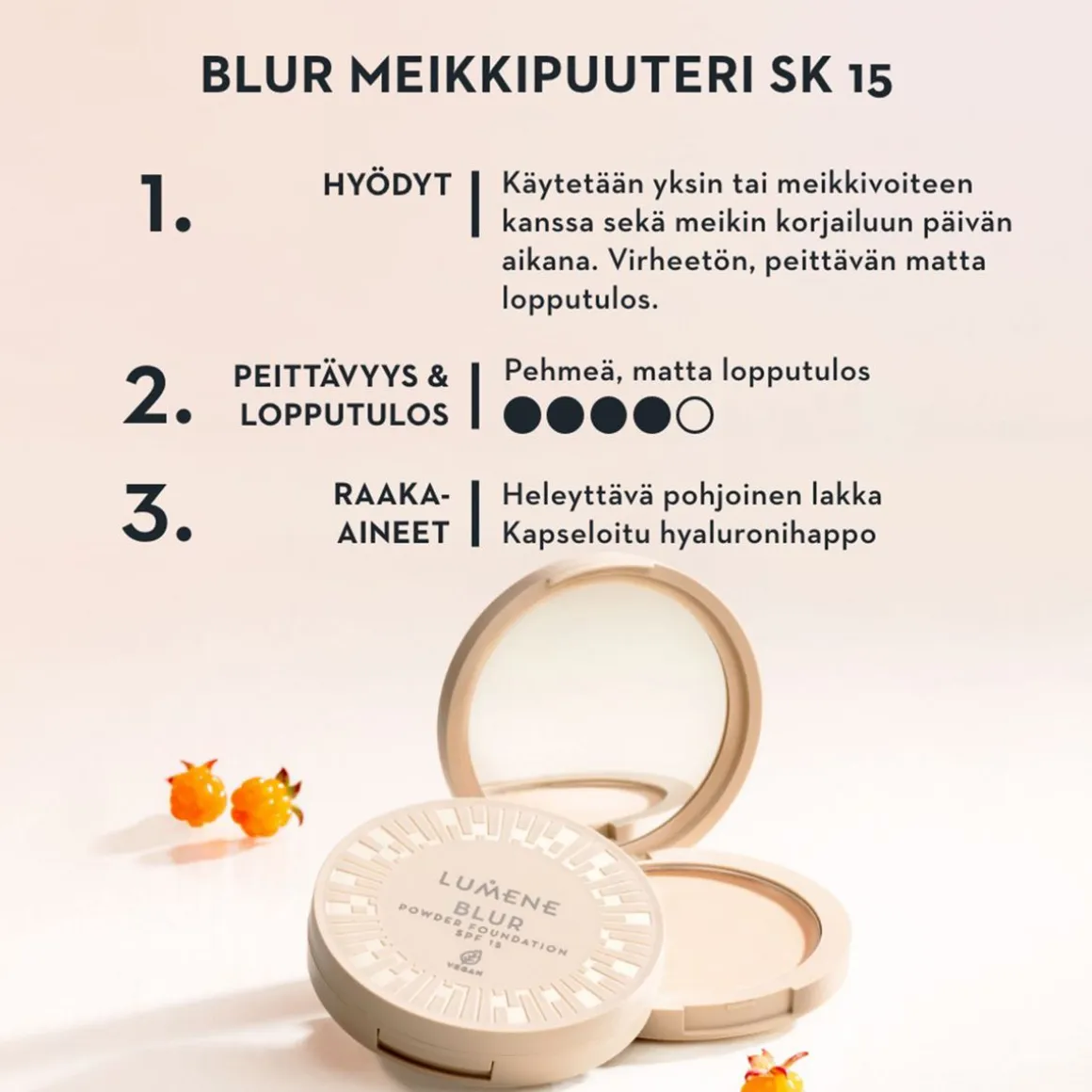 LUMENE BLUR MEIKKIPUUTERI SK15 0