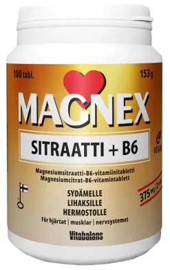 MAGNEX SITRAATTI + B6 100 KPL