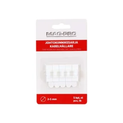 MAG-PRO JOHTOKIINNIKESARJA 5KPL 2-5MM JOHDOLLE VALKOINEN