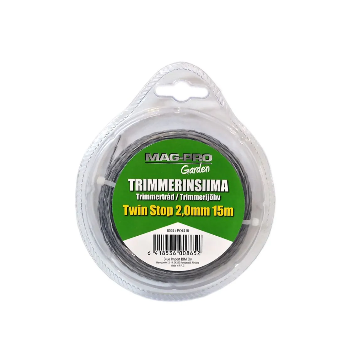 MAG-PRO GARDEN TRIMMERINSIIMA KIERRETTY, TWIN STOP 2,0 MM 15M