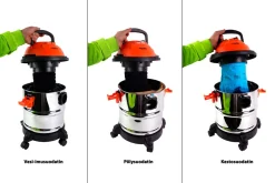 MAG-PRO POWER TOOLS KUIVA-MÄRKÄIMURI 2 IN 1 20 LITRAN TERÄSSÄILIÖLLÄ