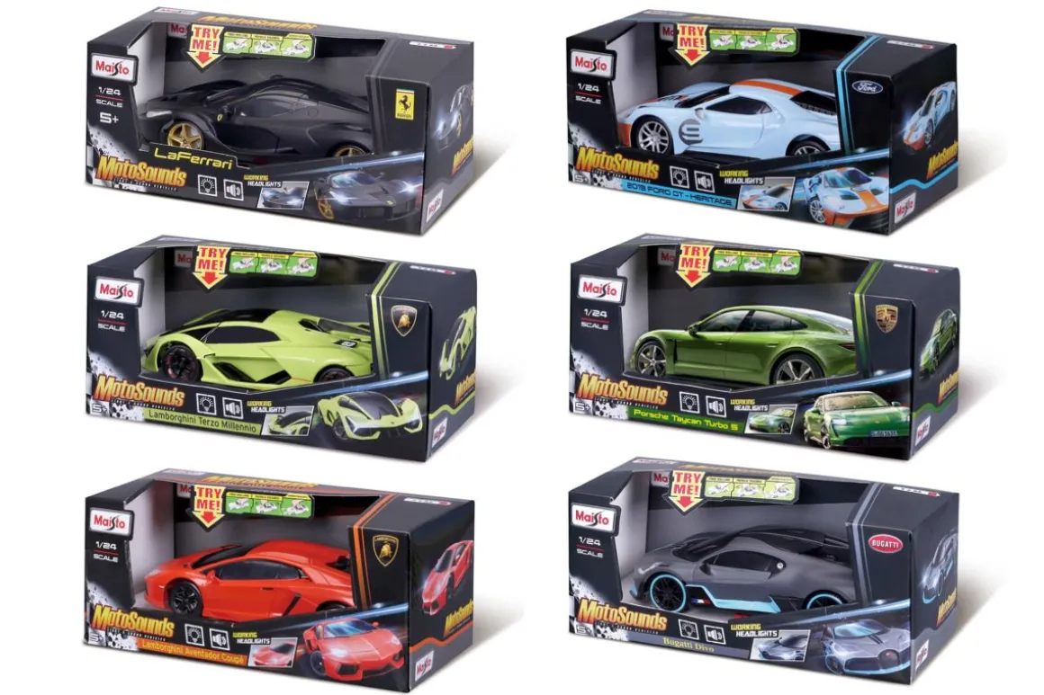 MAISTO MOTOSOUNDS AUTO 1:24 ÄÄNET JA VALOT LAJITELMA