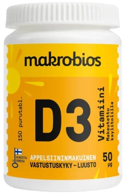 MAKROBIOS D-VITAMIINI 50 MCG PURUTABLETTI 150 KPL