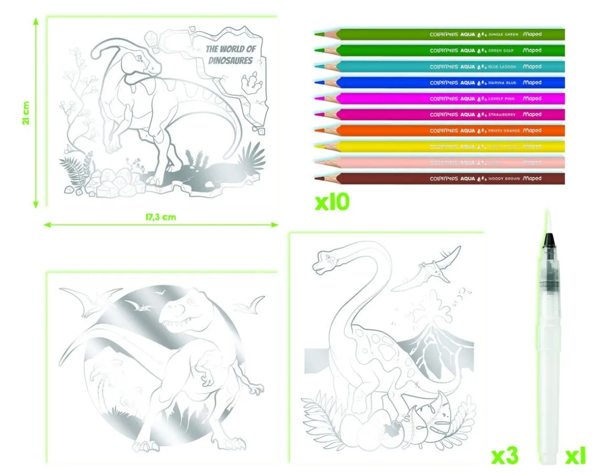 MAPED ASKARTELUSARJA AQUA ART DINO