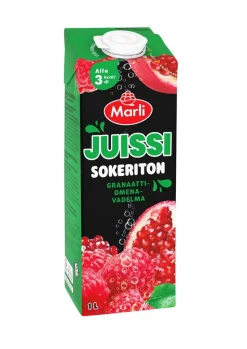 MARLI JUISSI SOKERITON GRANAATTIOMENA-VADELMA 1 L
