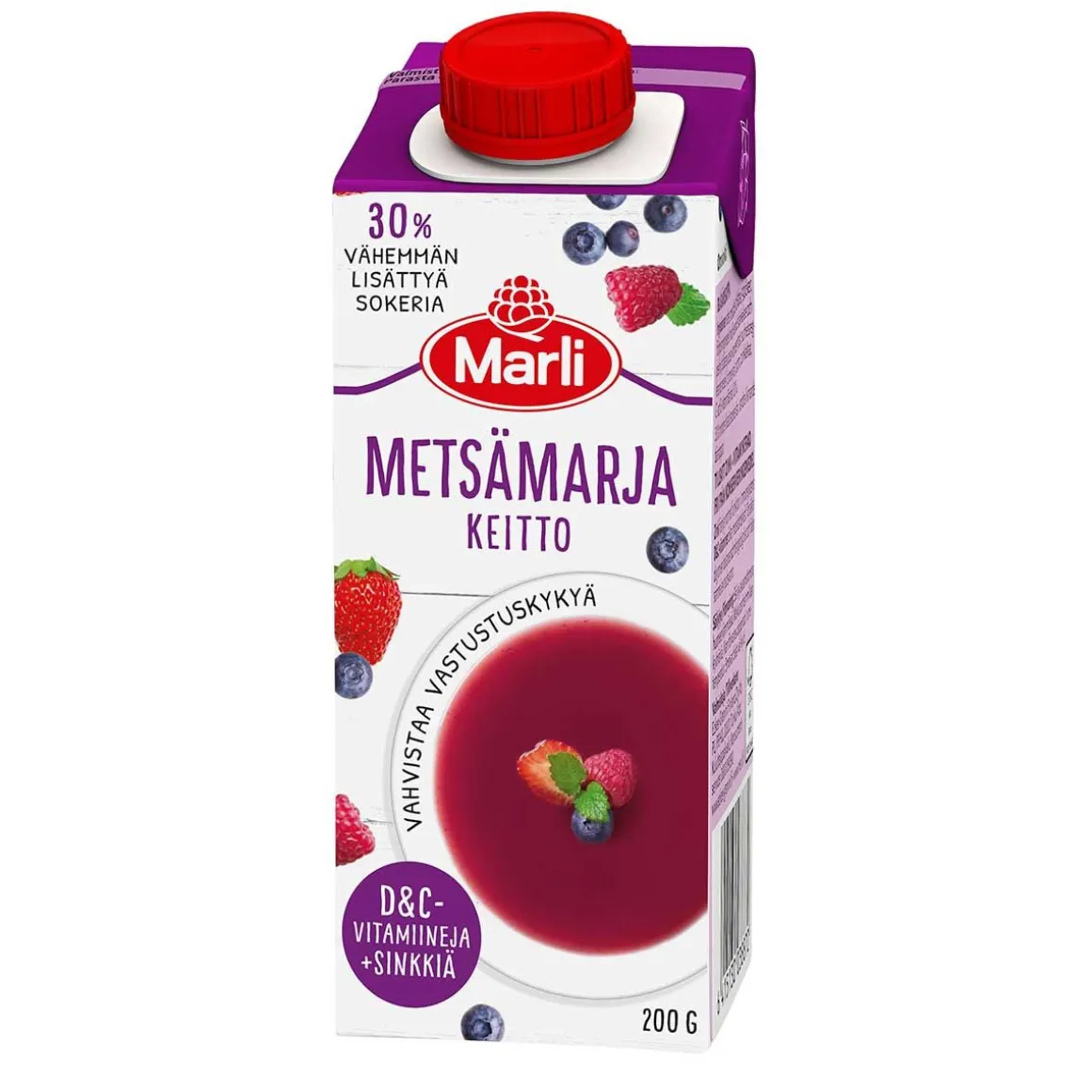 MARLI TARHURIN METSÄMARJAKEITTO+ D&C-VITAMIINIT JA SINKKI 200 ML