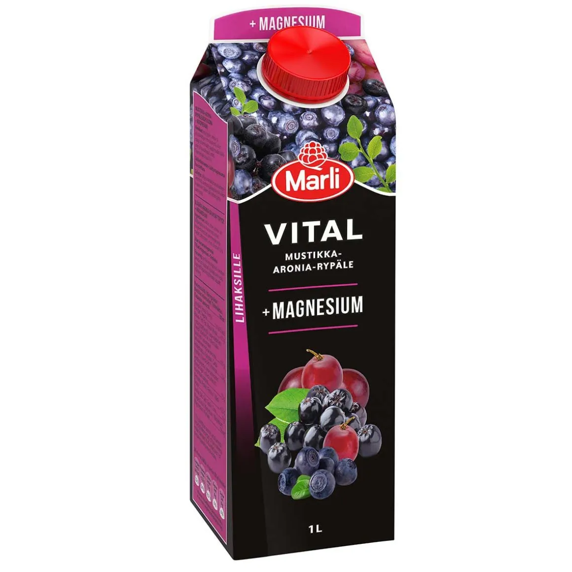 MARLI VITAL MUSTIKKA-ARONIA-RYPÄLE MEHUJUOMA+MAGNESIUM 1L