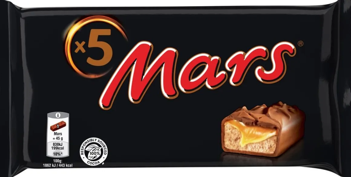 MARS 5 X 45G SUKLAAPATUKKA MONIPAKKAUS 225 G