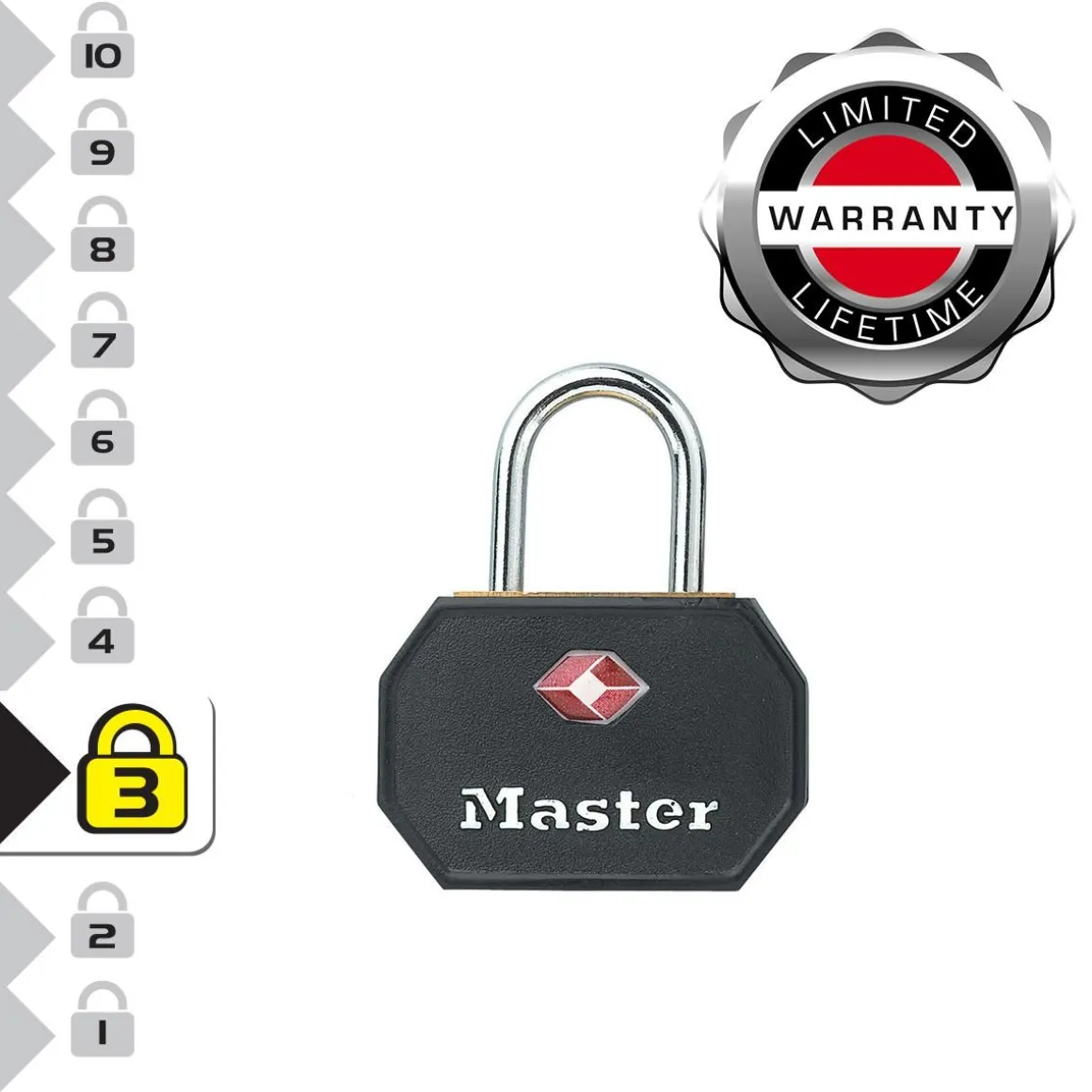 MASTERLOCK RIIPPULUKKO 4681EURTBLK 2X30MM