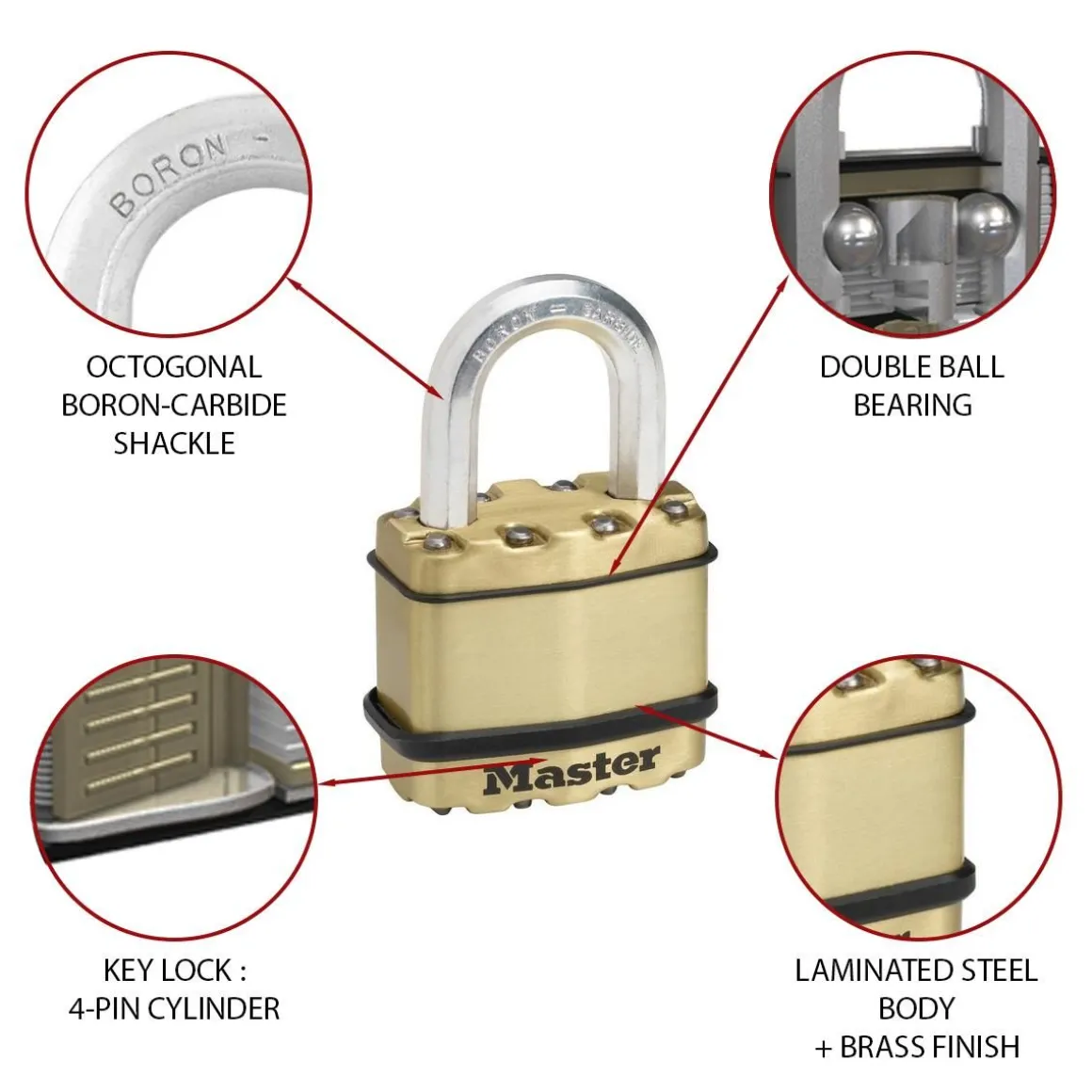 MASTERLOCK RIIPPULUKKO M1BEURD 45MM