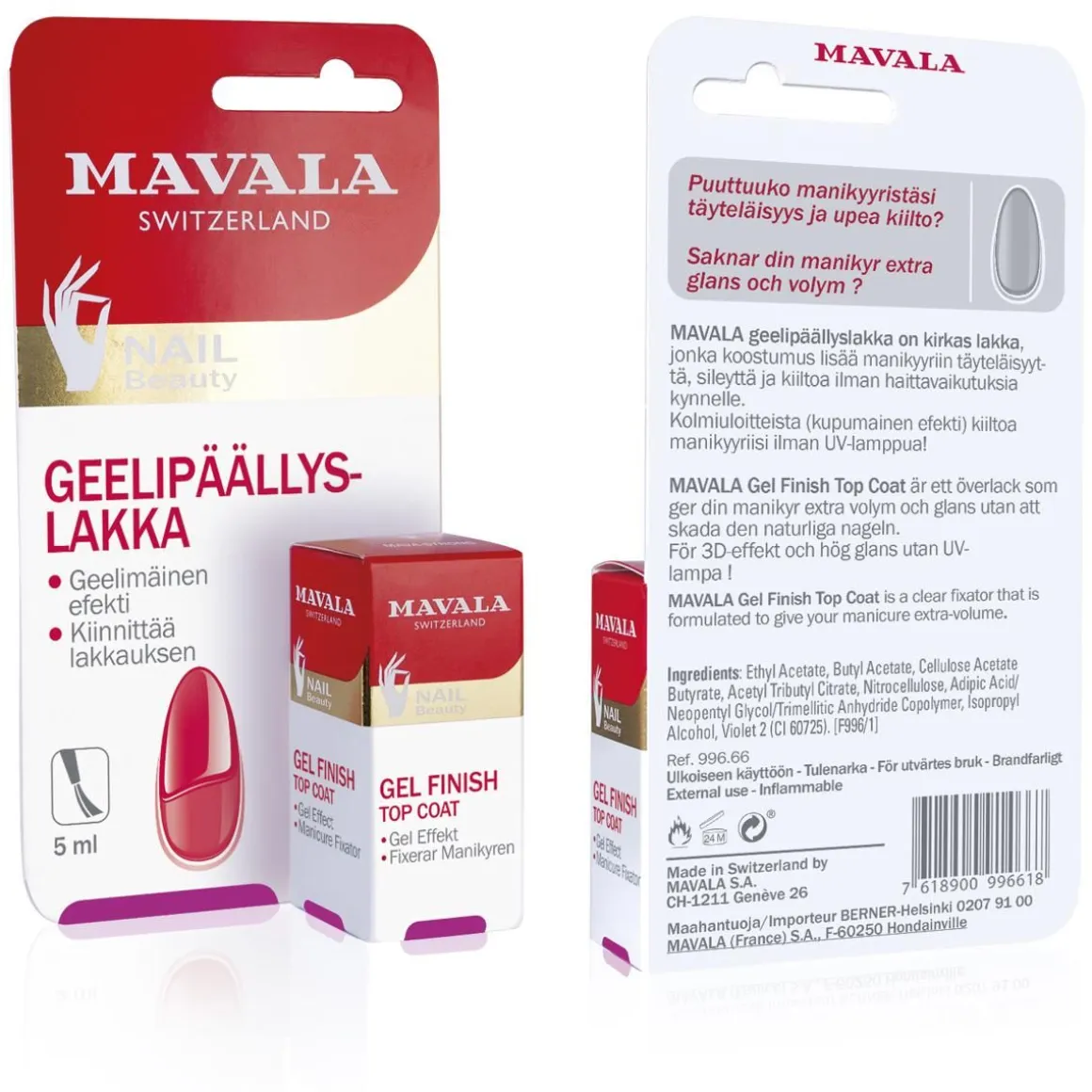 MAVALA GEL FINISH TOP COAT GEELIPÄÄLLYSLAKKA