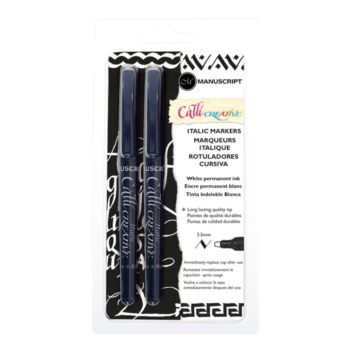 MC CALLICREATIVE WHITE MARKERS 2,5MM 2KPL BLISTER