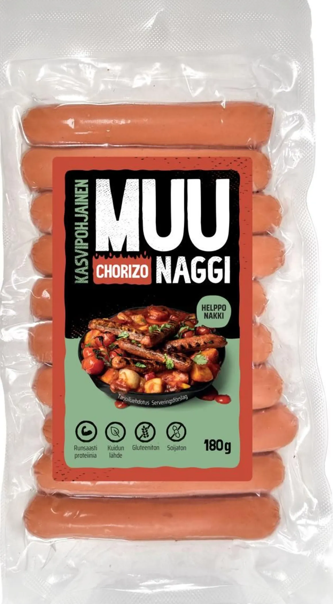 MEEAT MUU KASVIPOHJAINEN CHORIZO NAGGI 180 G