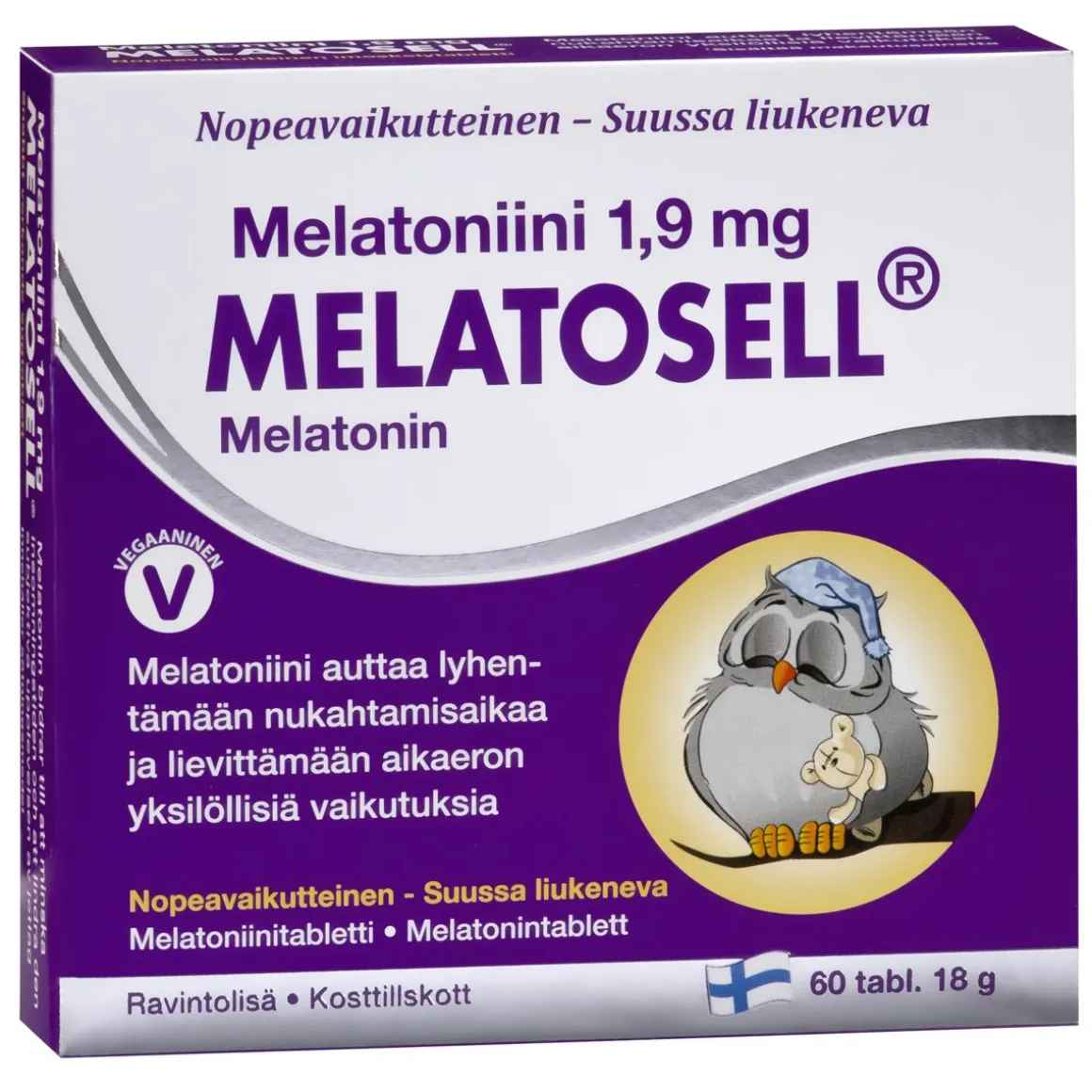 MELATOSELL MELATONIINI 1,9MG 60 KPL