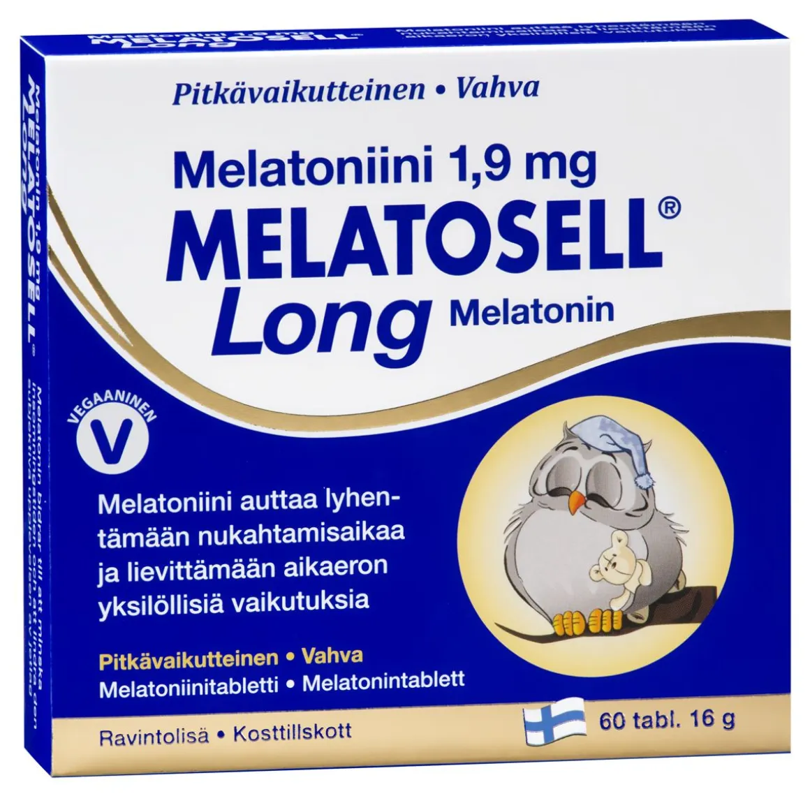 MELATOSELL LONG MELATONIINI 1,9MG 60 KPL