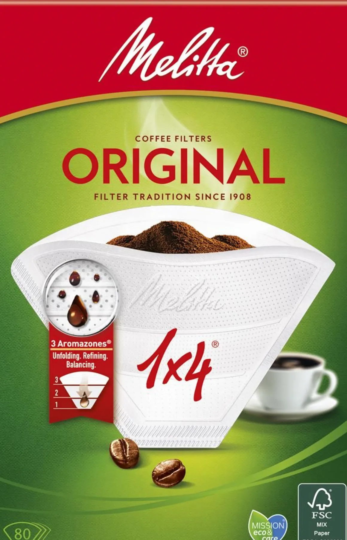 MELITTA SUODATINPAPERI 1X4/80 VALKEA