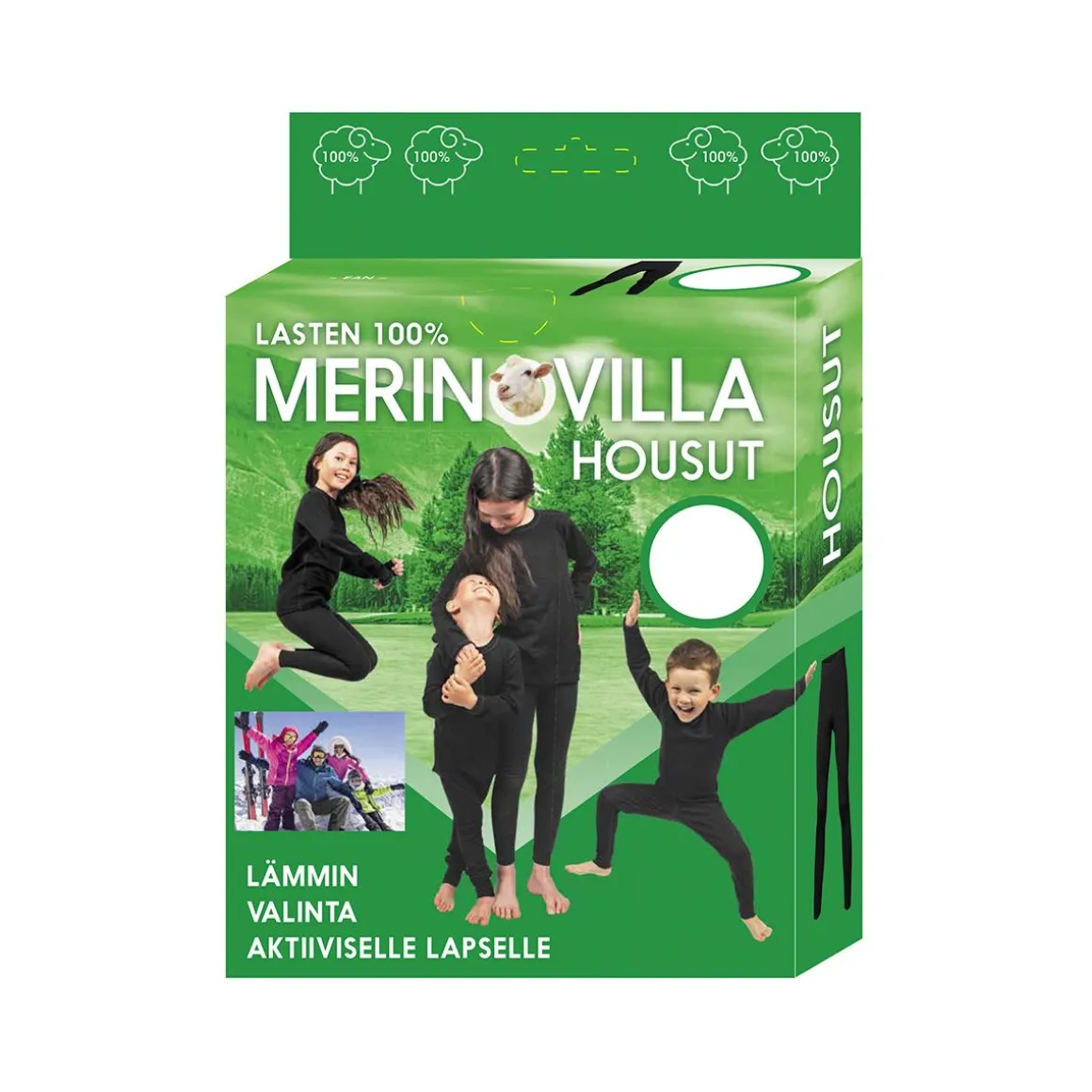 100% MERINOVILLA PITKÄT ALUSHOUSUT LASTEN 120