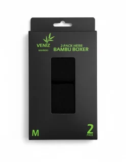 MIESTEN BAMBUBOKSERIT MUSTA 2-PACK M