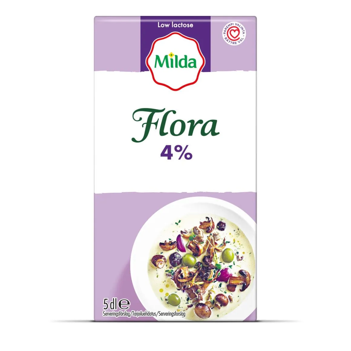 MILDA FLORA RUOKA 4% VÄHÄLAKT 500 ML