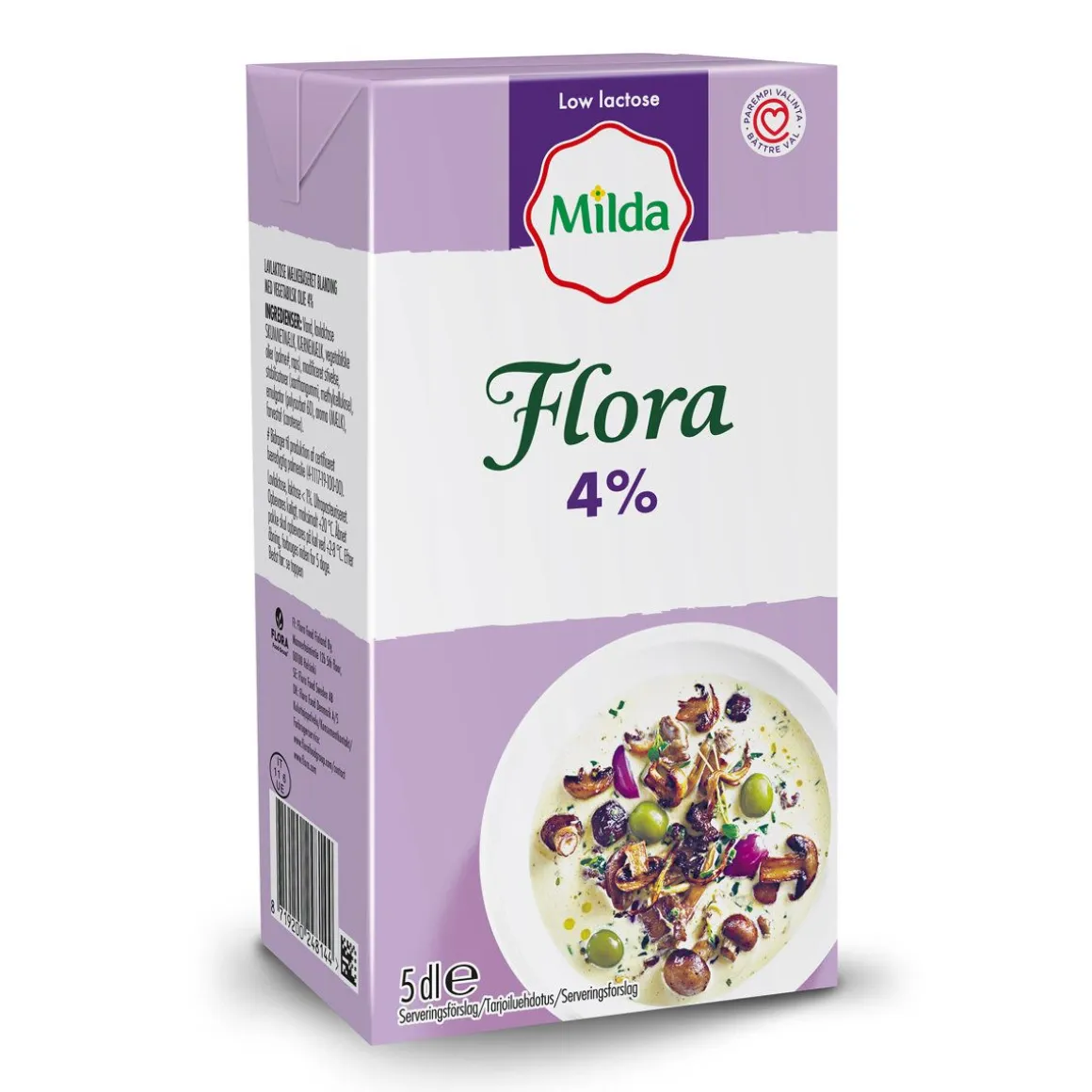 MILDA FLORA RUOKA 4% VÄHÄLAKT 500 ML