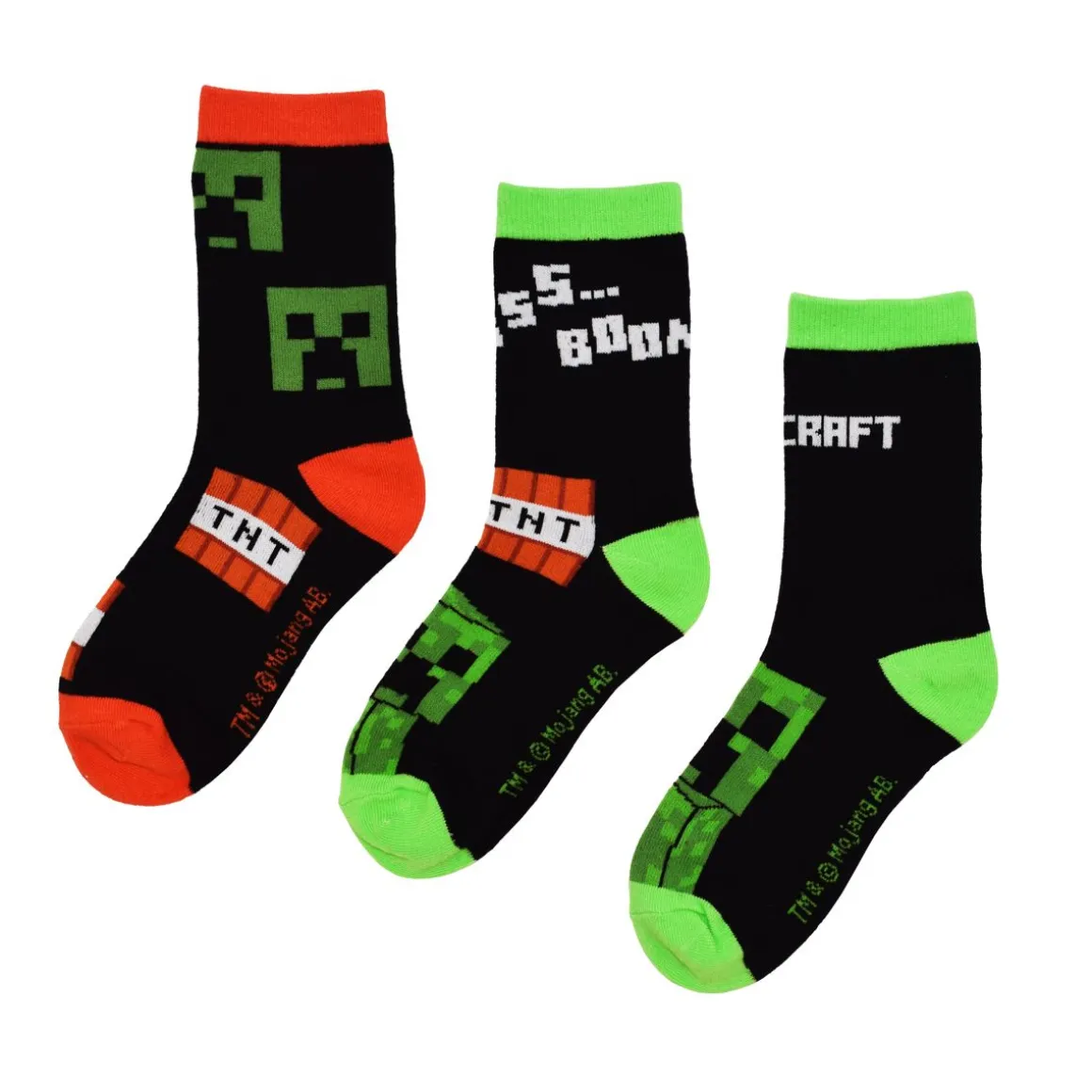 MINECRAFT LASTEN MINECRAFT 3-PACK SUKAT 35-38