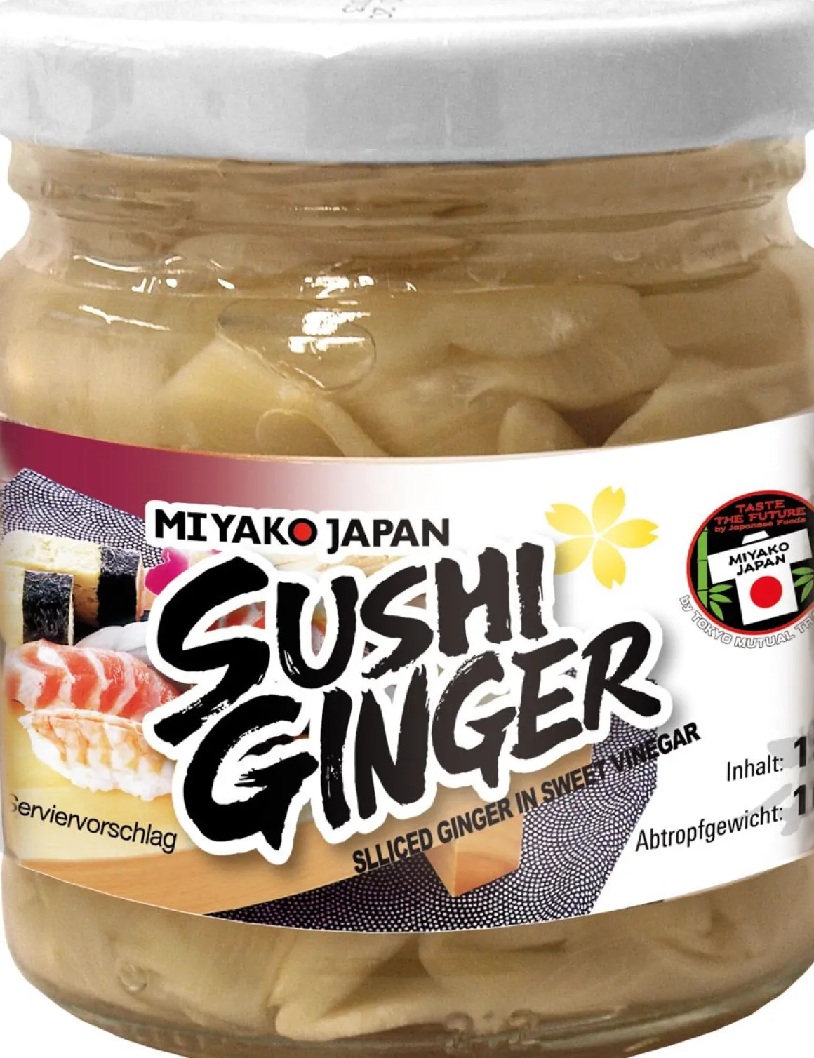 MIYAKO SUSHI GINGER PICKLED WHITE 6 KPL 190 G